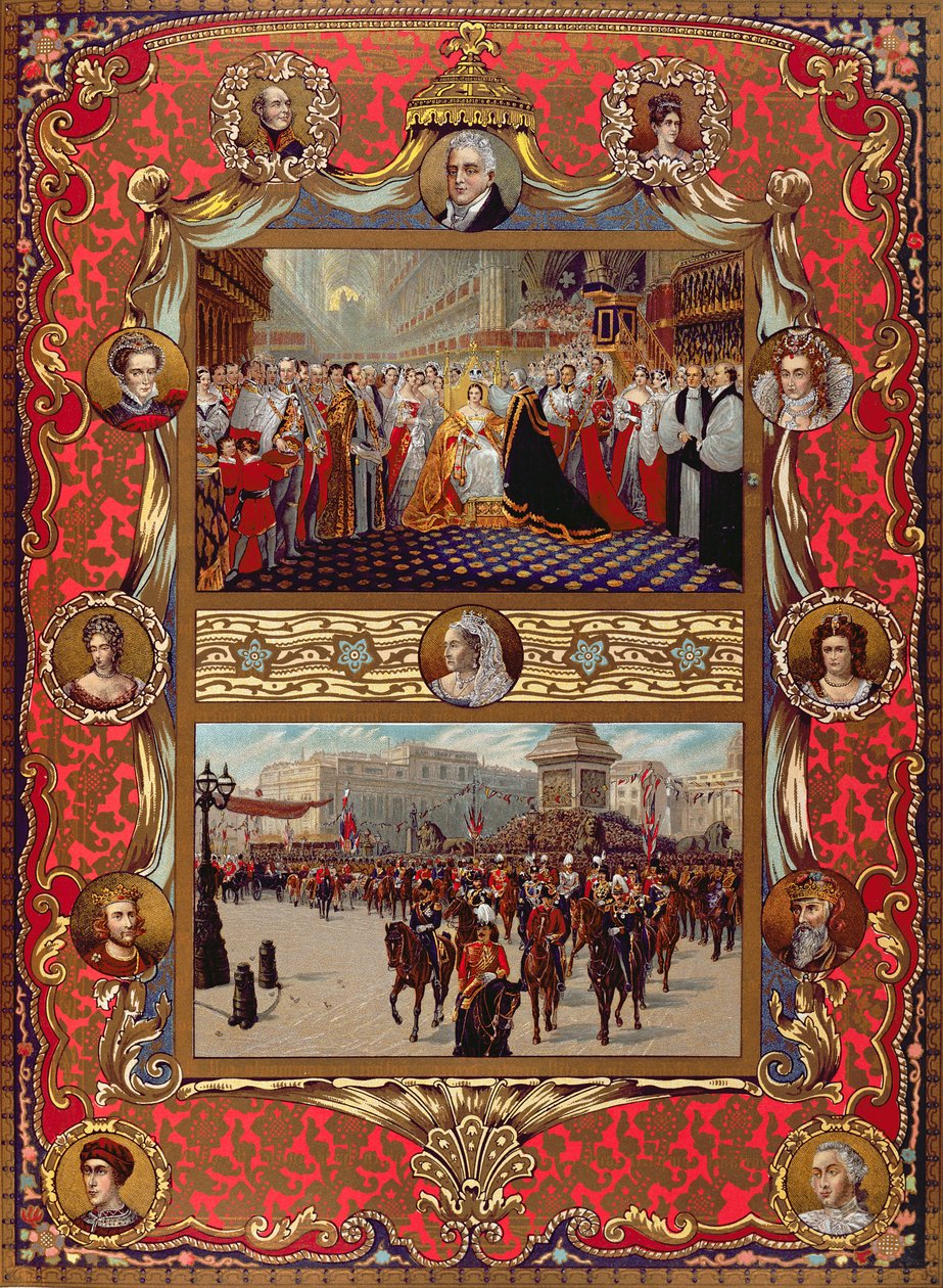 Till minne av drottning Victorias jubileum, från "The Illustrated London News", 1887 av English School