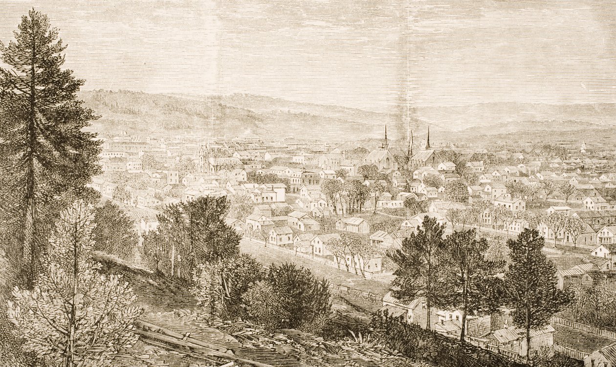 Ithaca and Cornell College, New York State, ca 1870, från 
