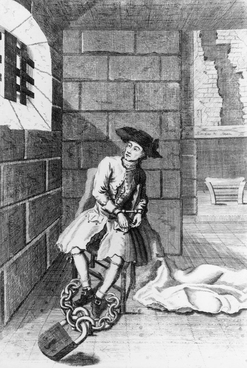 Jack Shepperd i Newgate Prison, 1724 av English School