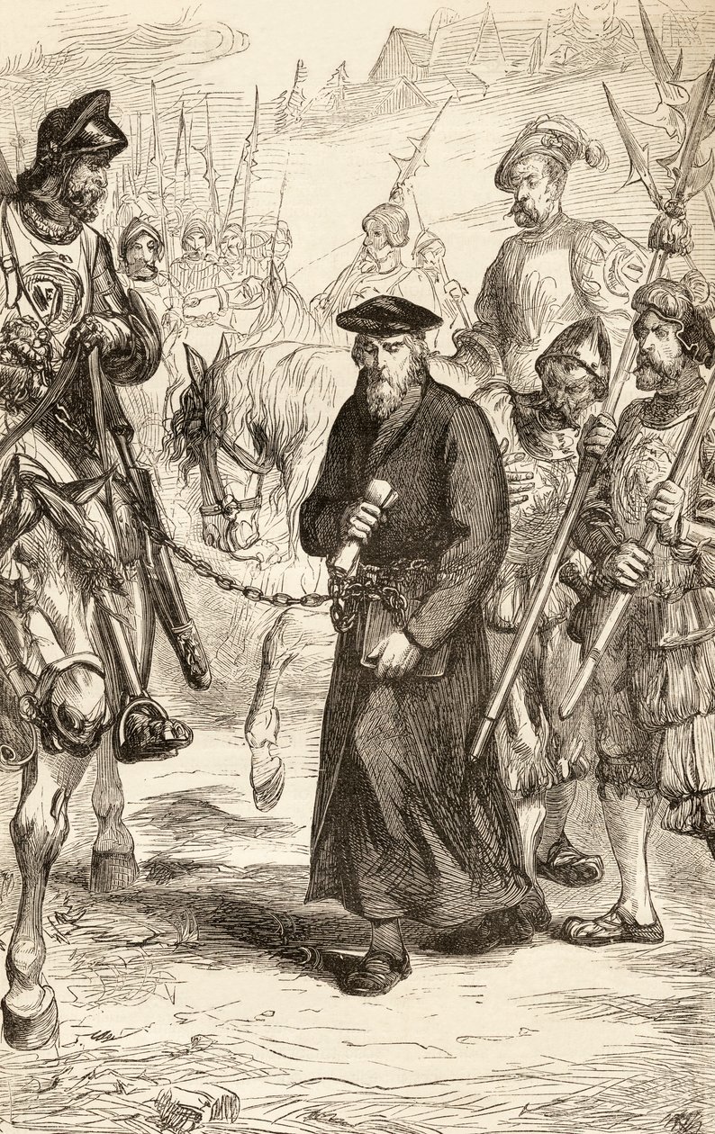 Hieronymus av Prag i kedjor på väg till fängelset, ca 1865 (trästick) av English School