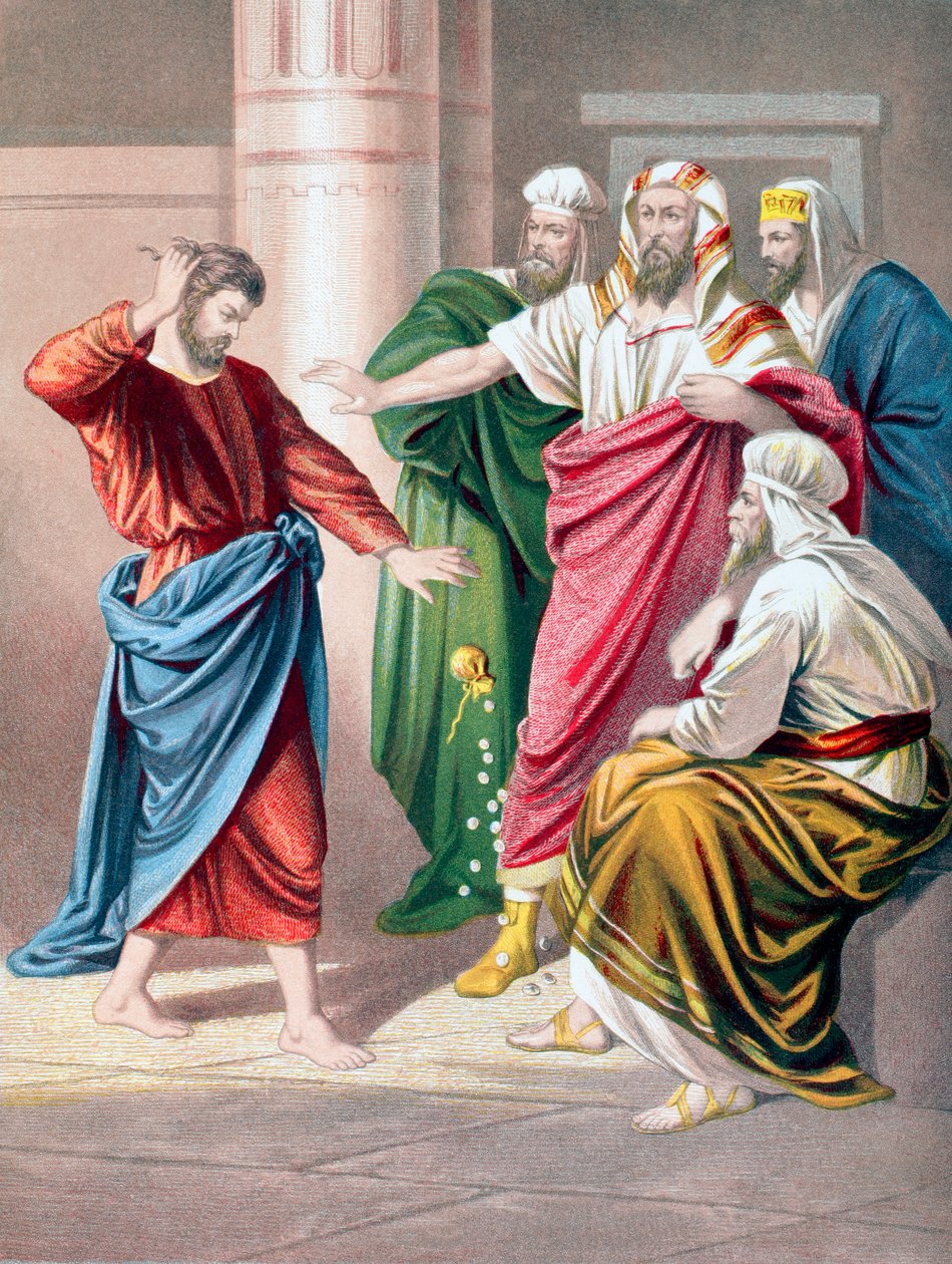 Judas ångrar sig och lämnar i ånger tillbaka de trettio silverpenningarna av English School