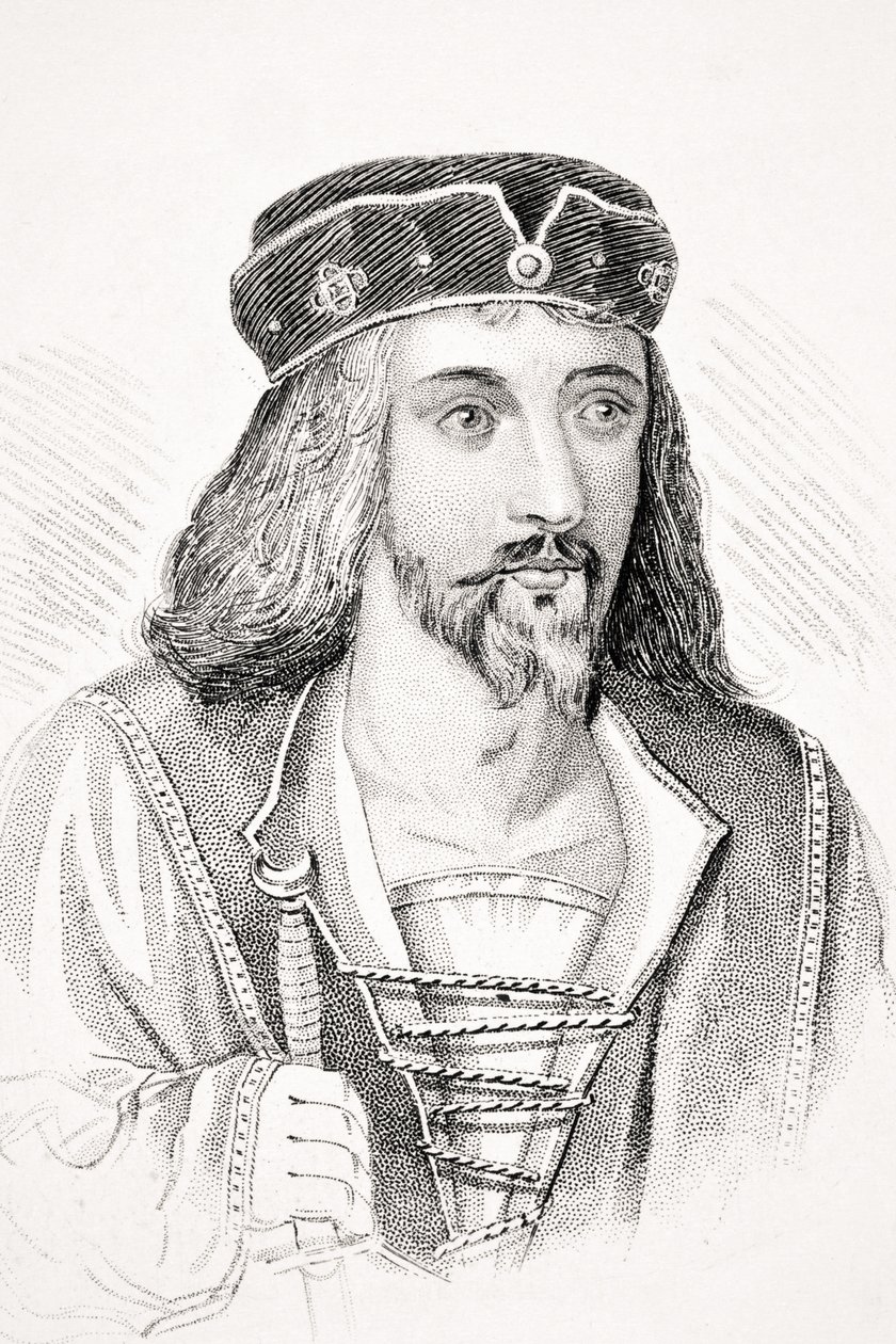 King James I av England och VI av Skottland, illustration från 