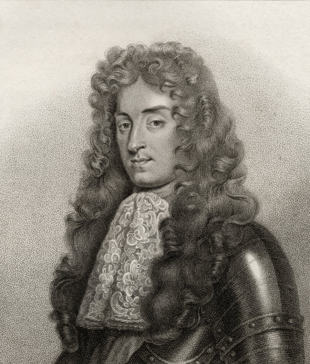 King James II, graverad av Bocquet, från 
