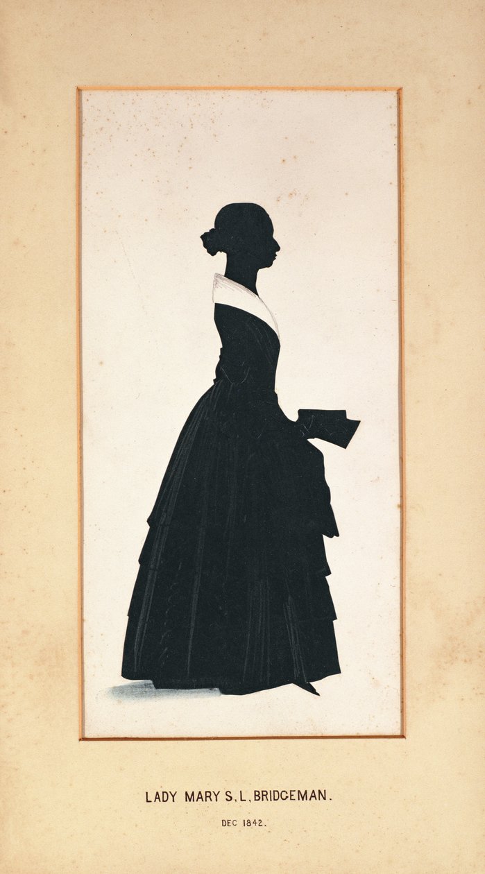 Lady Mary Bridgeman, siluett av en okänd konstnär, 1842 (papper) av English School