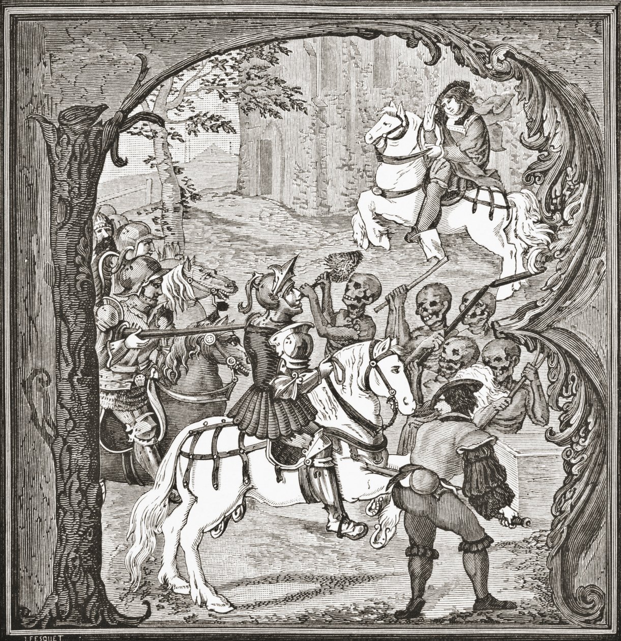Legenden om de tre döda och de tre levande, 1878 av English School