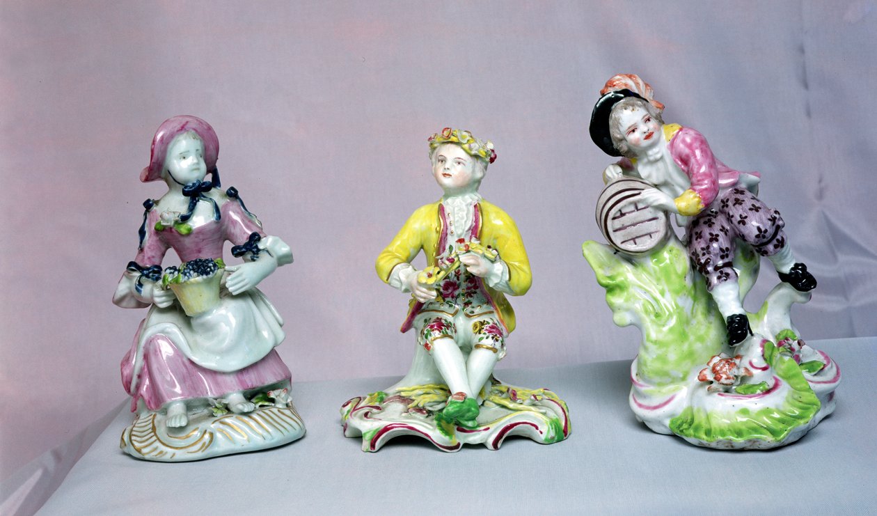 Longton Hall-figurer, ca 1755 (porslin) av English School