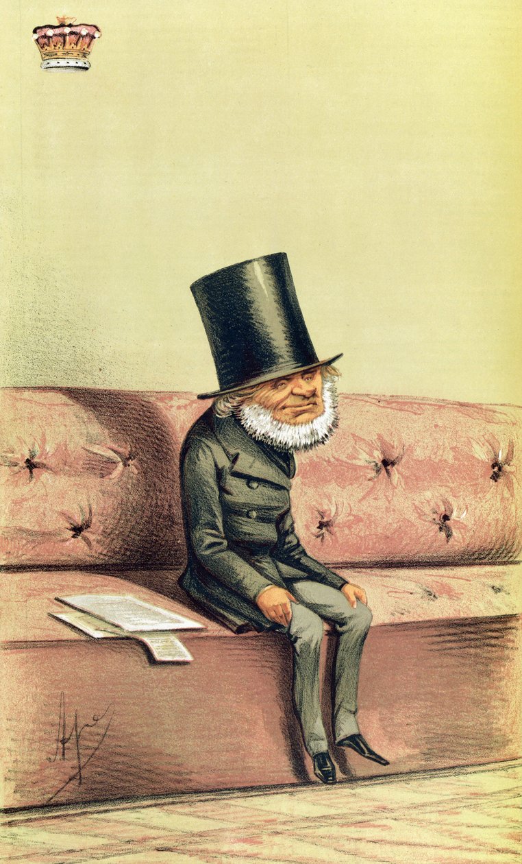 Lord John Russell (1792-1878) tecknad från Vanity Fair, 1869 av English School