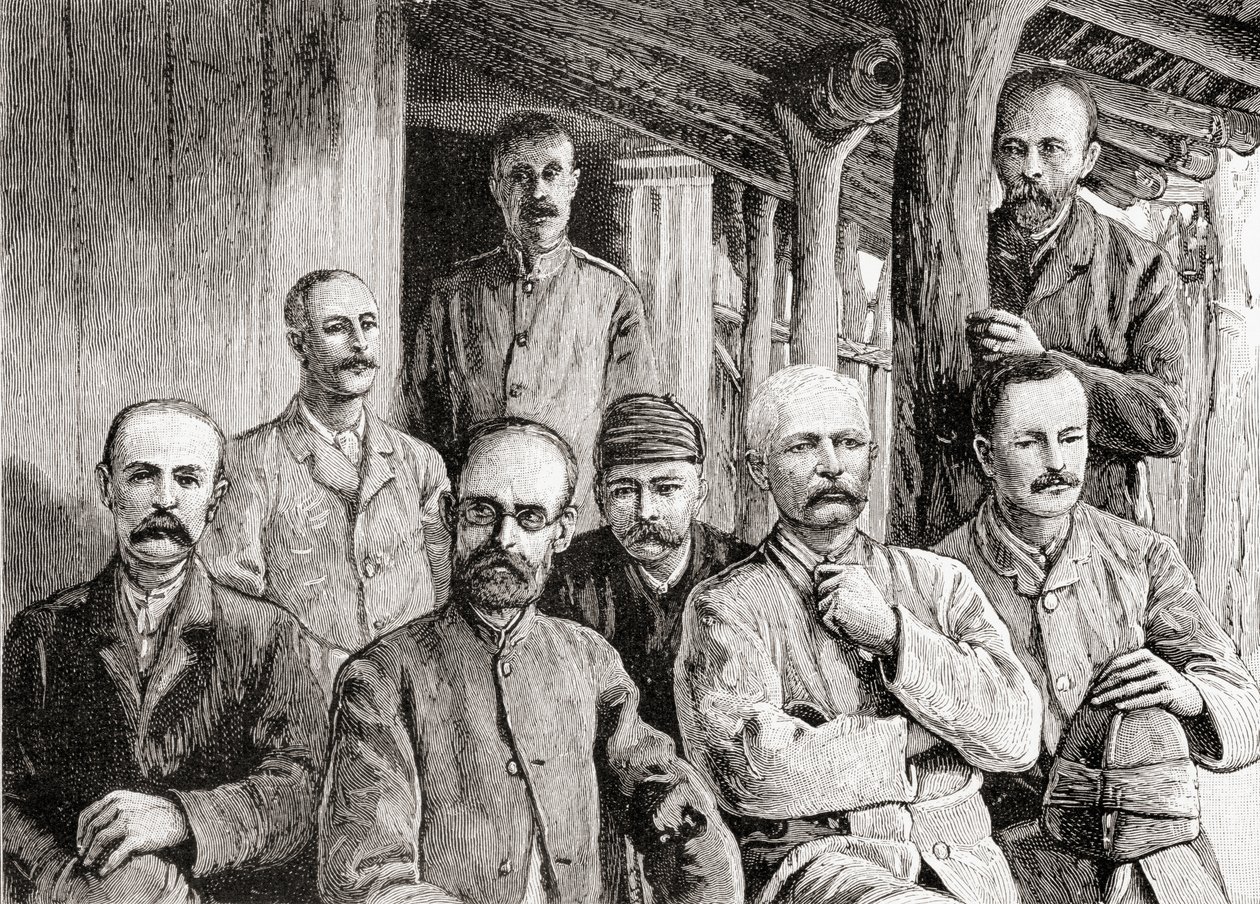 Mackays missionärsstation i Usambiro, 1890 (trägravyr) av English School