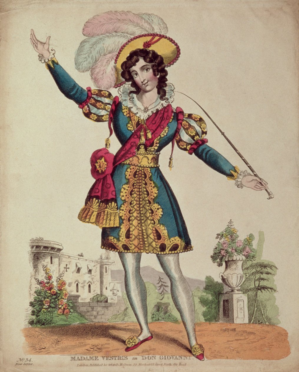 Madame Vestris i rollen som Don Giovanni från Mozarts opera Don Giovanni. av English School
