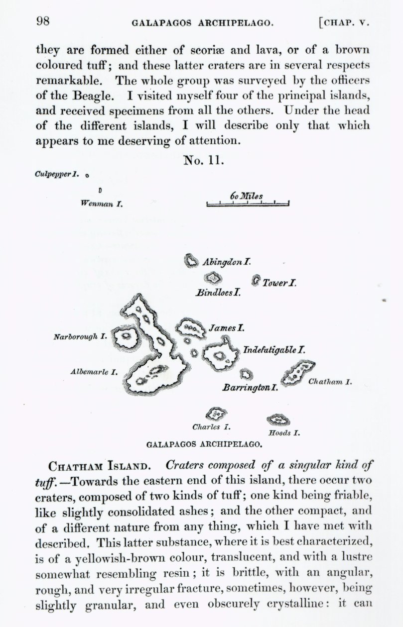 Karta över Galapagos skärgård, 1844 av English School