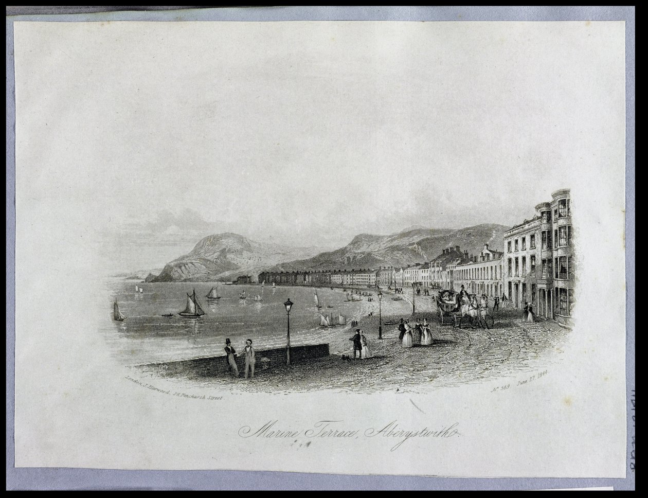 Marine Terrace, Aberystwyth, 1844 (gravyr och akvatint) av English School