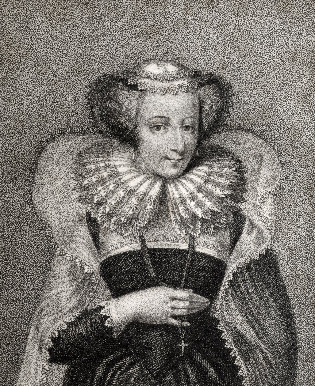 Mary Queen of Scots, graverad av Bocquet, illustration från 