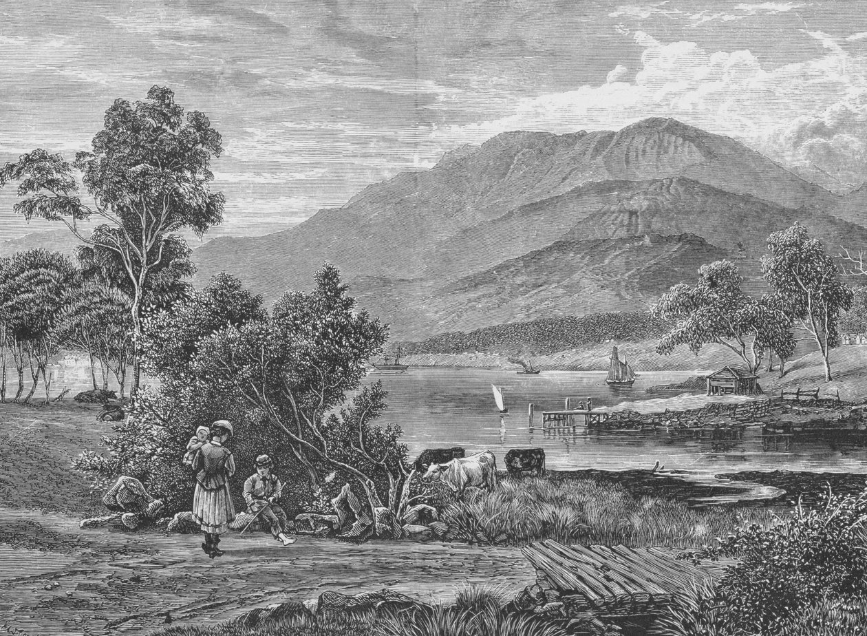 Mount Wellington, Tasmanien, Australien, från "Australian Pictures", utgiven av Religious Tract Society, 1886. av English School