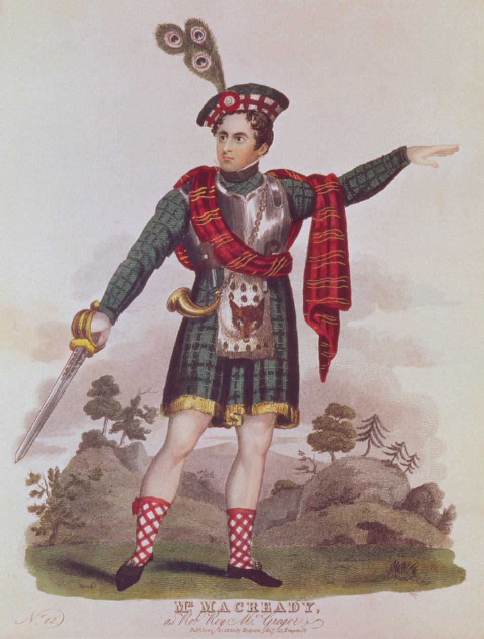 Mr. Macready i rollen som Rob Roy Macgregor från en dramatisering av romanen 