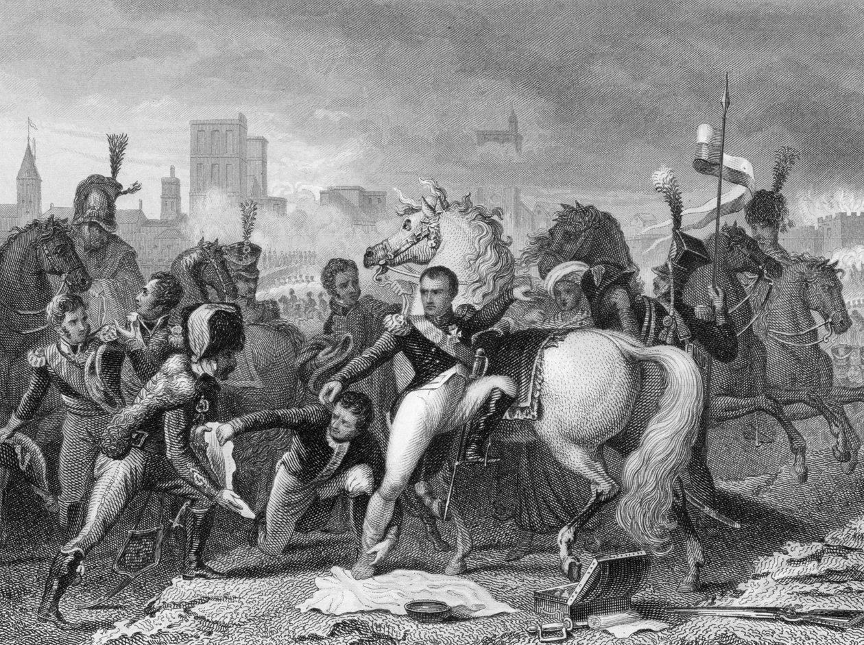 Napoleon skadades i attacken mot Ratisbon (Regensburg), Bayern 1809 av English School