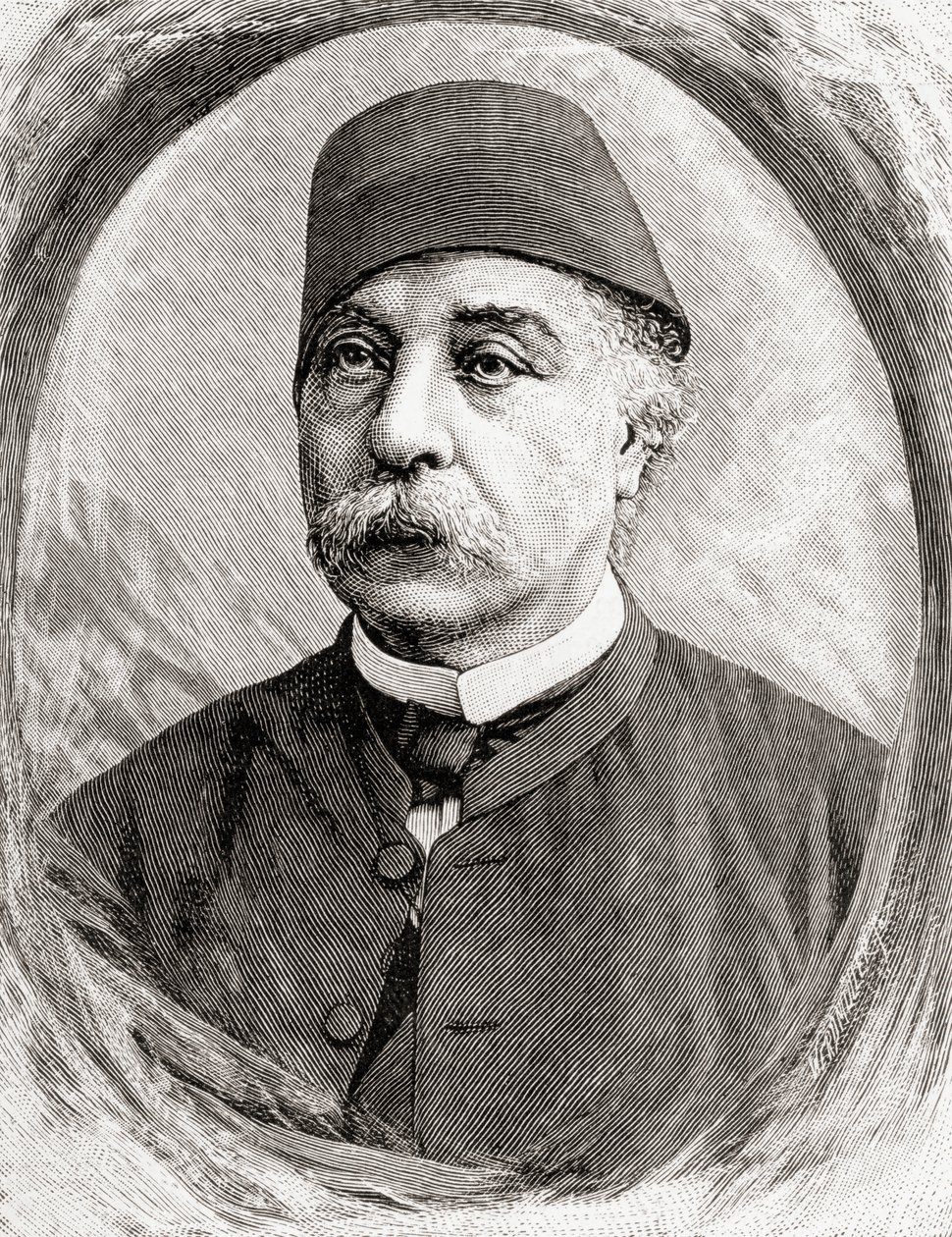 Nubar Pasha, 1890 (trägravyr) av English School