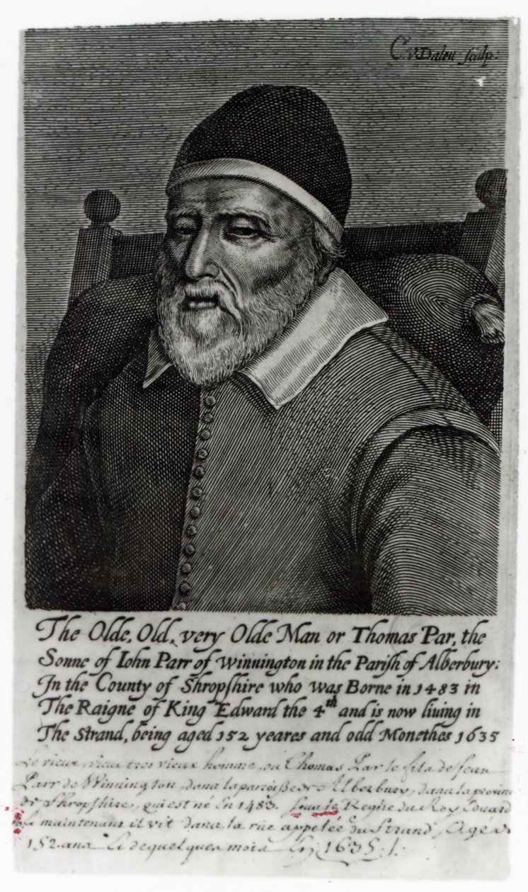 Old Tom Parr, 1635 swed av English School
