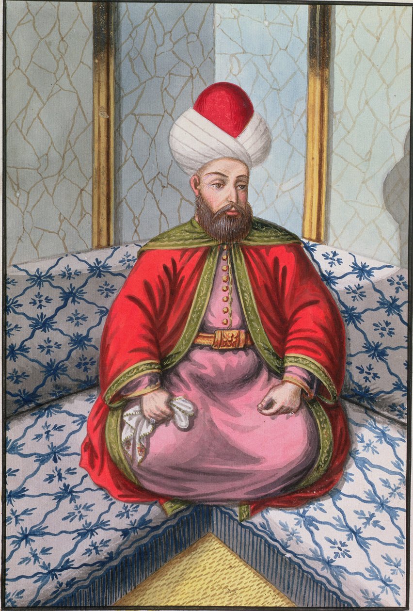 Orkhan (1288-1359), Sultan 1326-59, från A Series of Portraits of the Emperors of Turkey, 1808 (wc) av English School