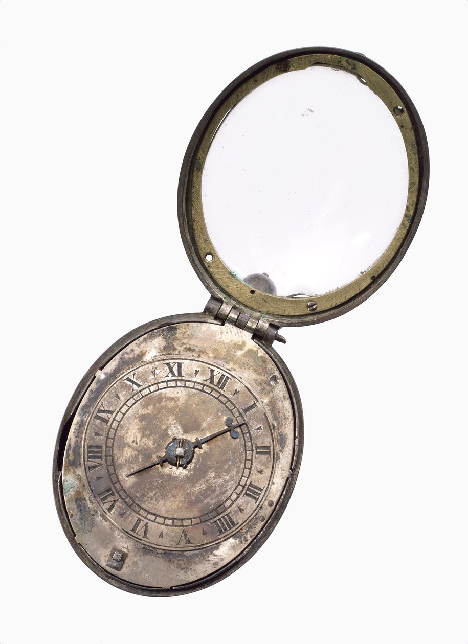 Oval puritansk klocka, ca 1650 (silver) (se även 259585) av English School