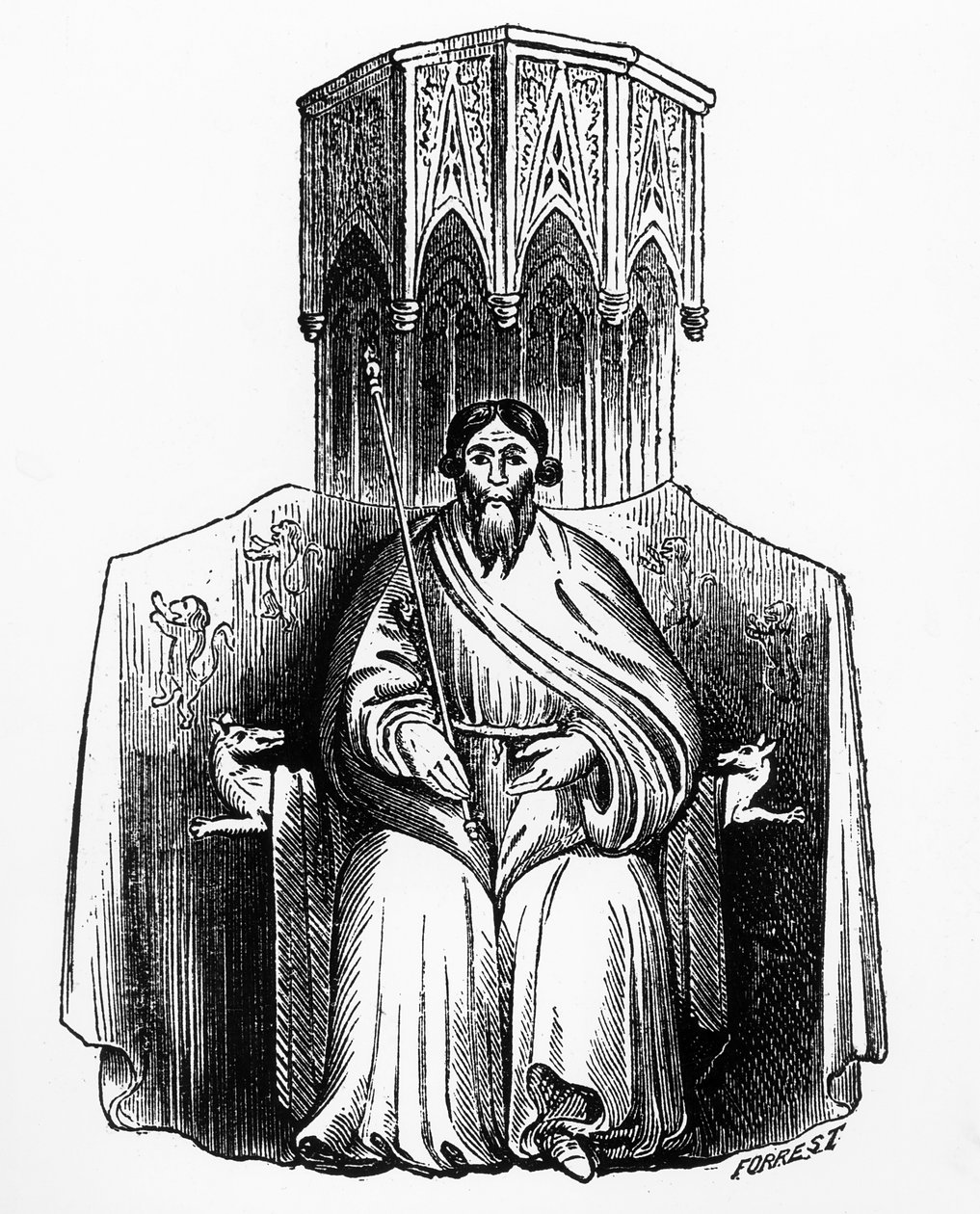 Owen Glendower (1359-1416) från sitt sigill, graverad i 