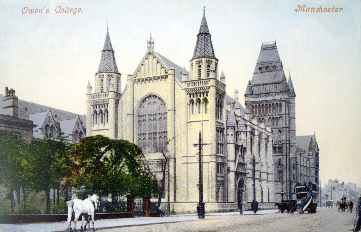 Owens College, Manchester (färgat foto) av English School