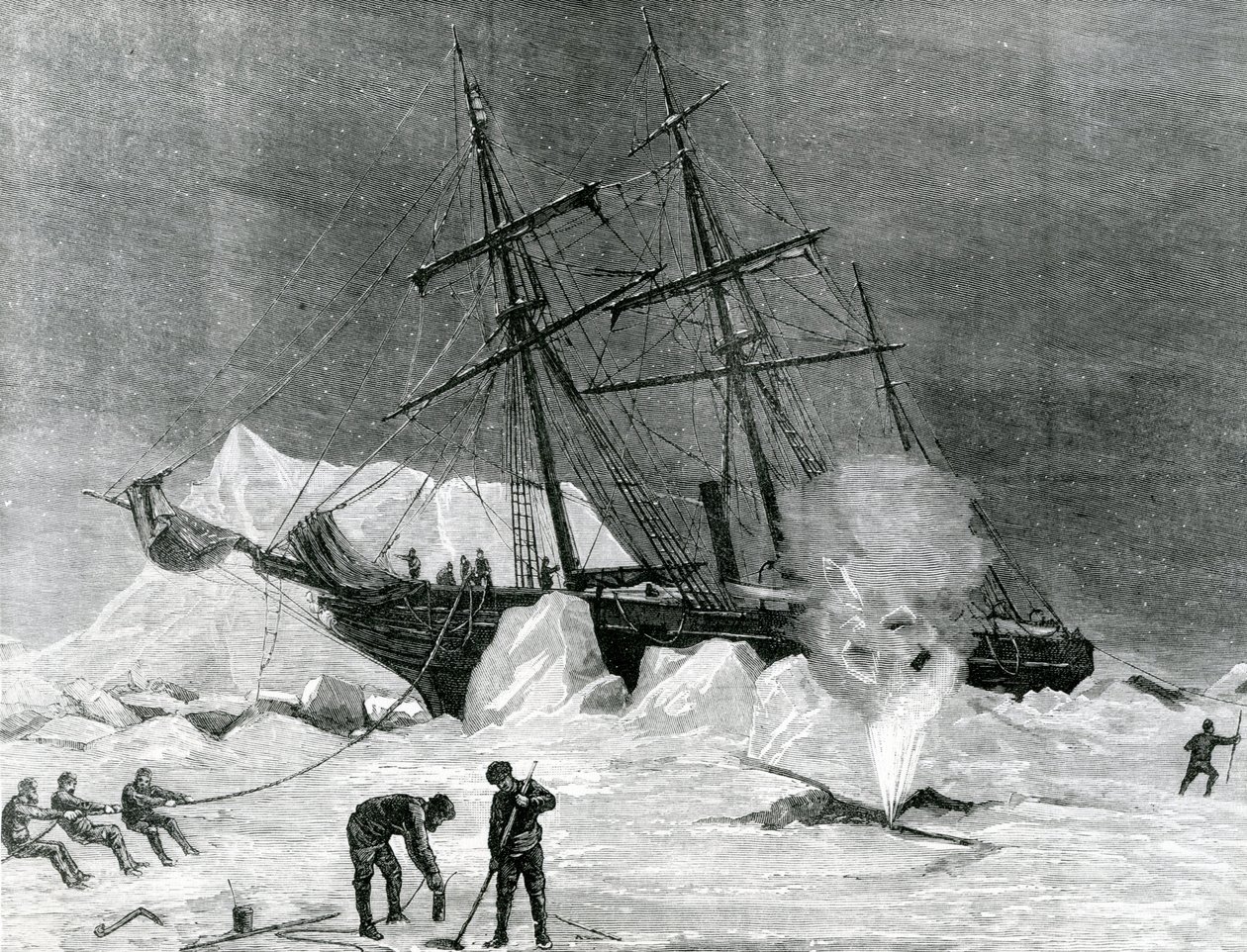 "Pandora" knäckt i isen, Melville Bay 24 juli, från "The Illustrated London News", 1876 av English School