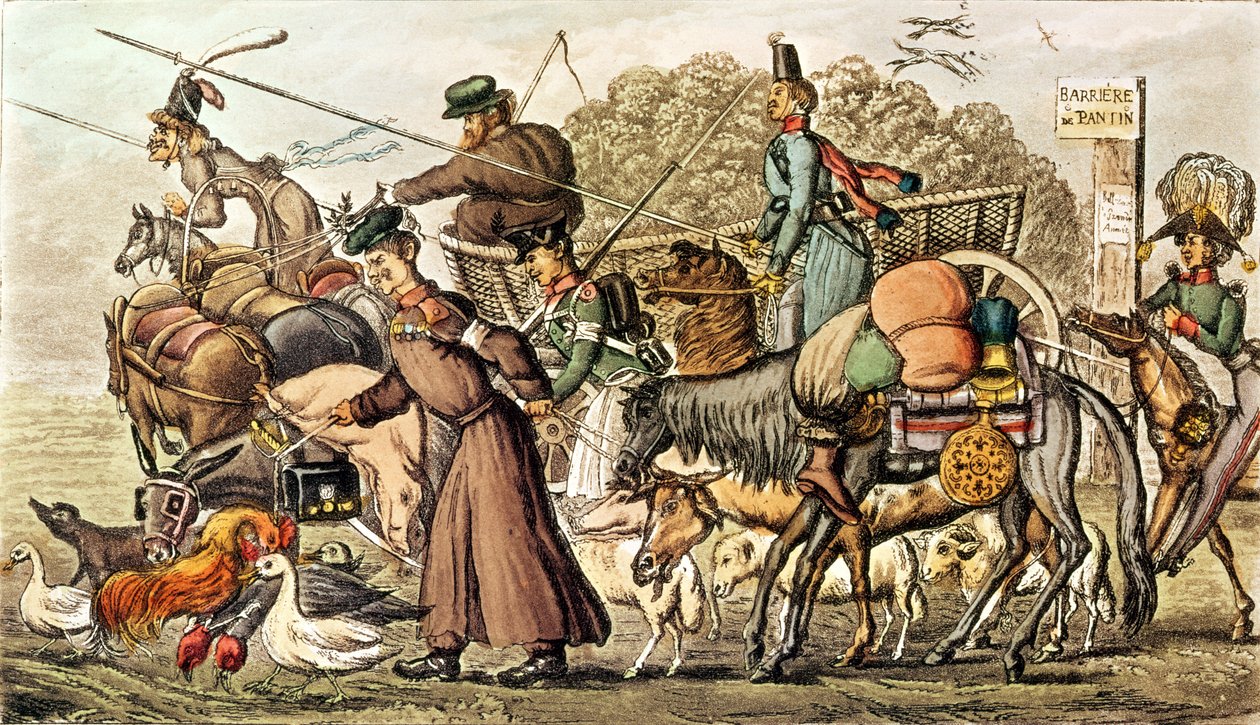 Del av de allierade på väg in i Paris, 1814. Den ryska kontingenten, kosacker och plundring av English School