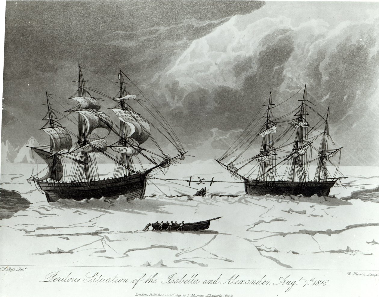 Den farliga situationen för Isabella och Alexander, 7 augusti 1819 av English School