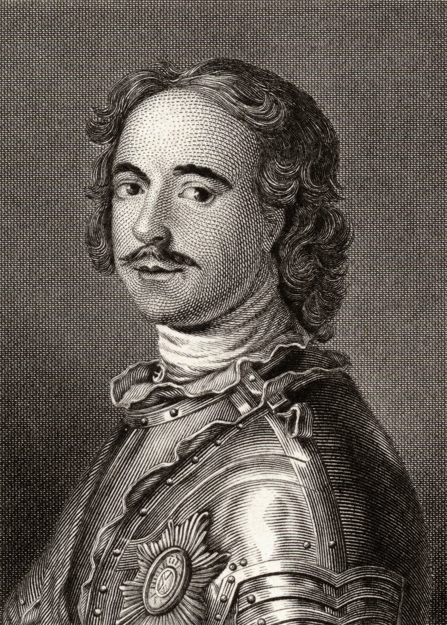 Peter I (1672-1725) Peter den store, Rysslands tsar av English School