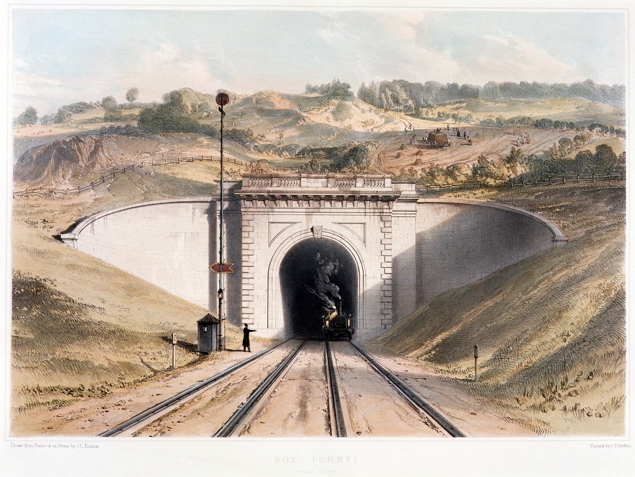 Portalen till Brunels boxtunnel i närheten av Bath av English School
