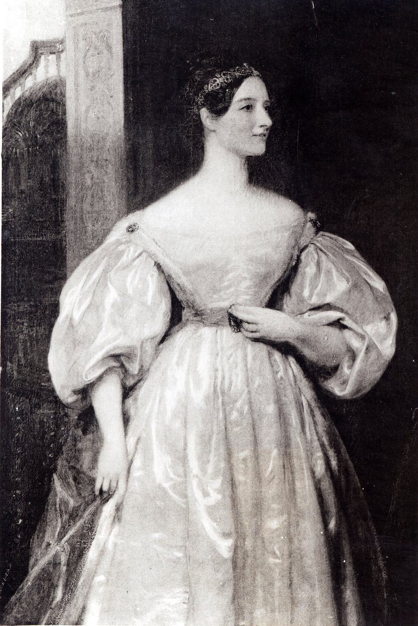 Porträtt av Augusta Ada Byron (1815-52) grevinnan av Lovelace av English School