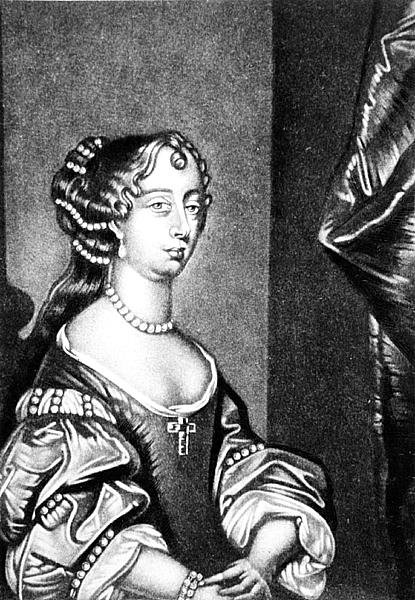 Porträtt av Barbara Villiers, hertiginna av Cleveland (1641-1709) graverad av Robert Dunkarton (1744-c.1817) från Illustrious Characters in British History (mezzotint) av English School