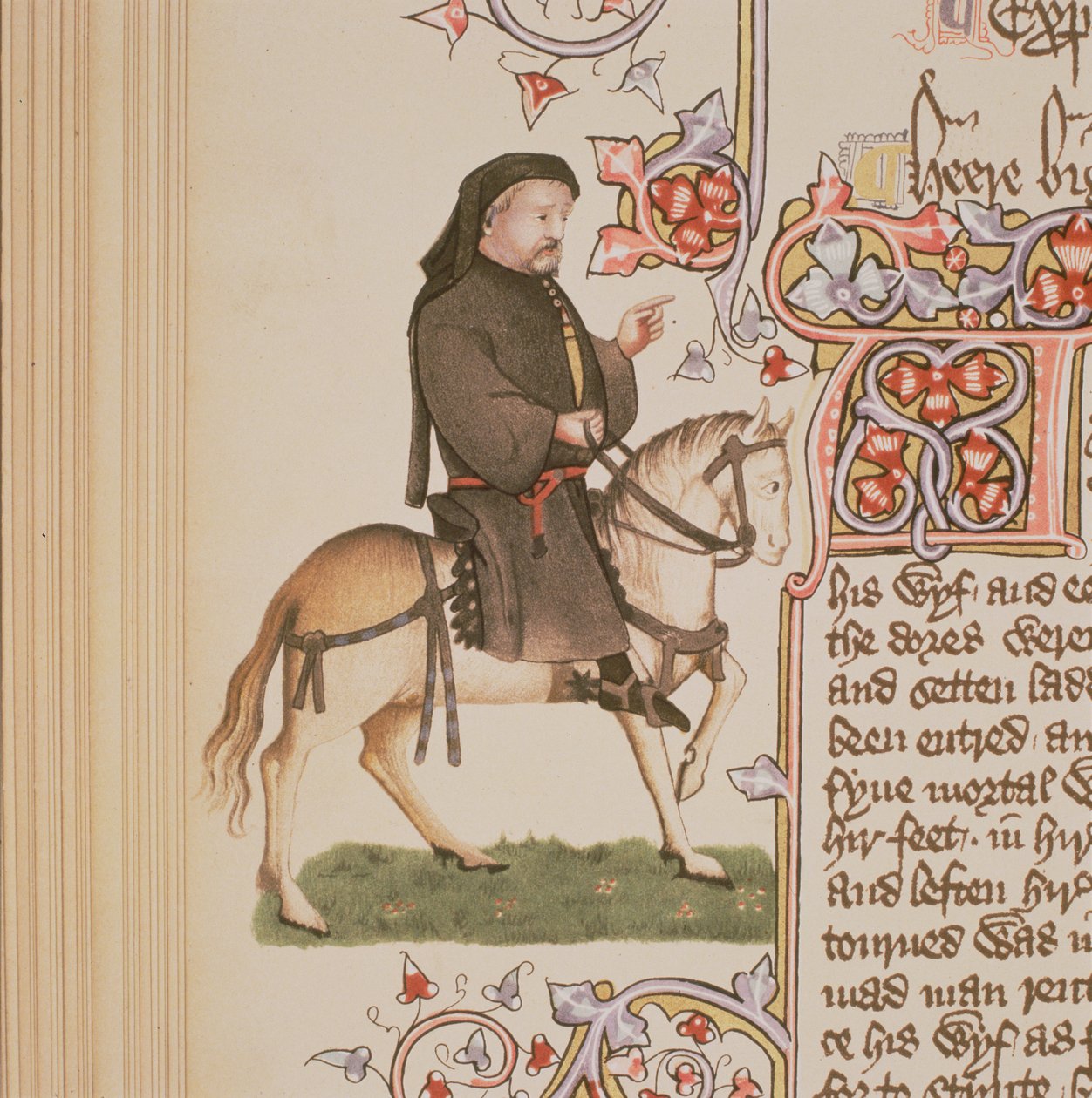 Porträtt av Chaucer, från The Canterbury Tales av Geoffrey Chaucer (ca 1342-1400) Ellesmere Manuscript, faksimilupplaga, 1911 av English School