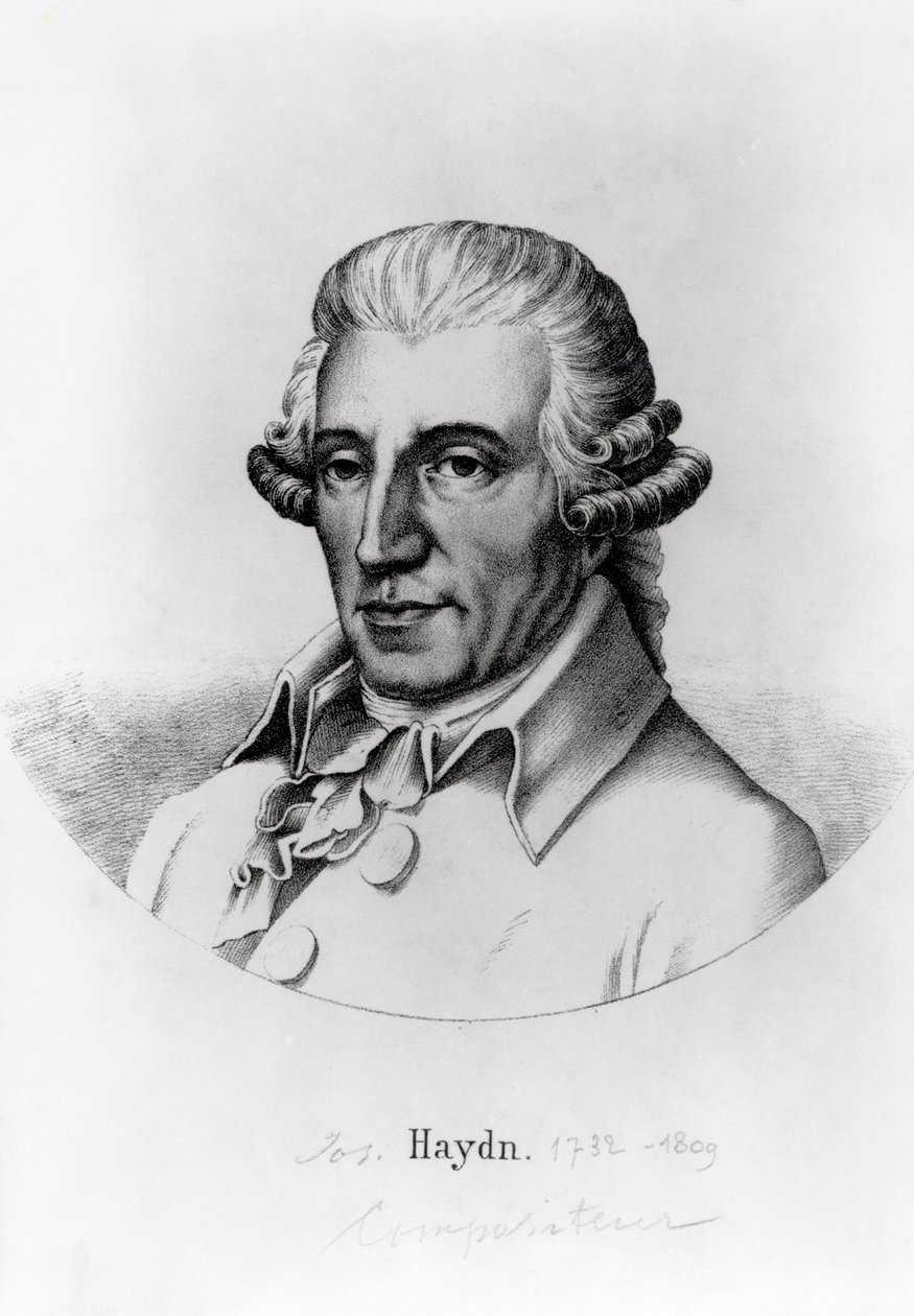 Porträtt av Franz Joseph Haydn (1732-1809), österrikisk kompositör av English School