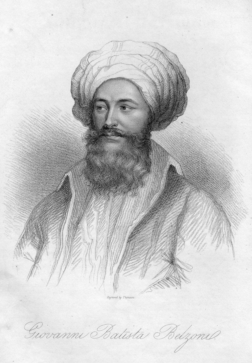 Porträtt av Giovanni Batista Belzoni av English School