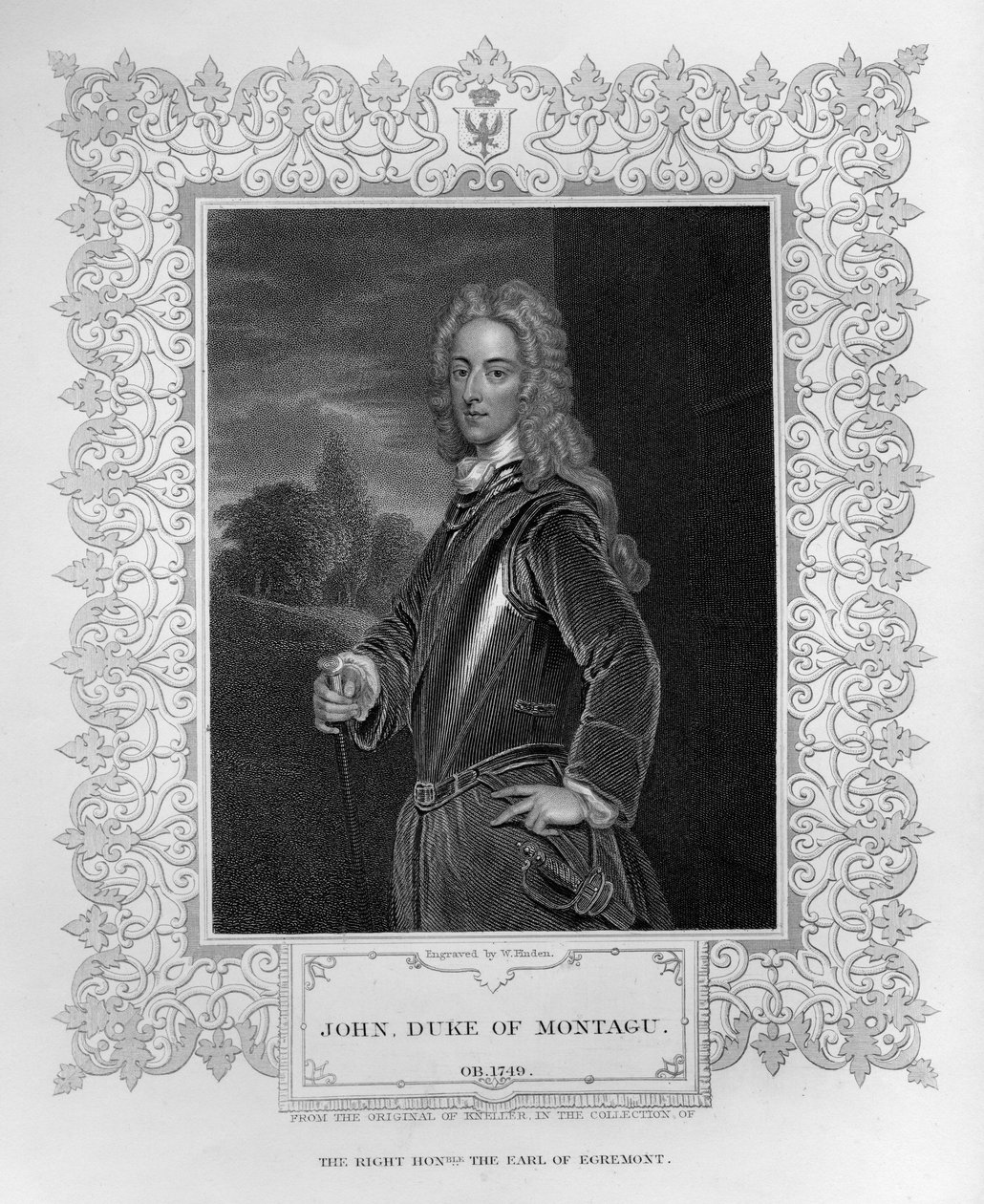 Porträtt av John Duke of Montagu av English School