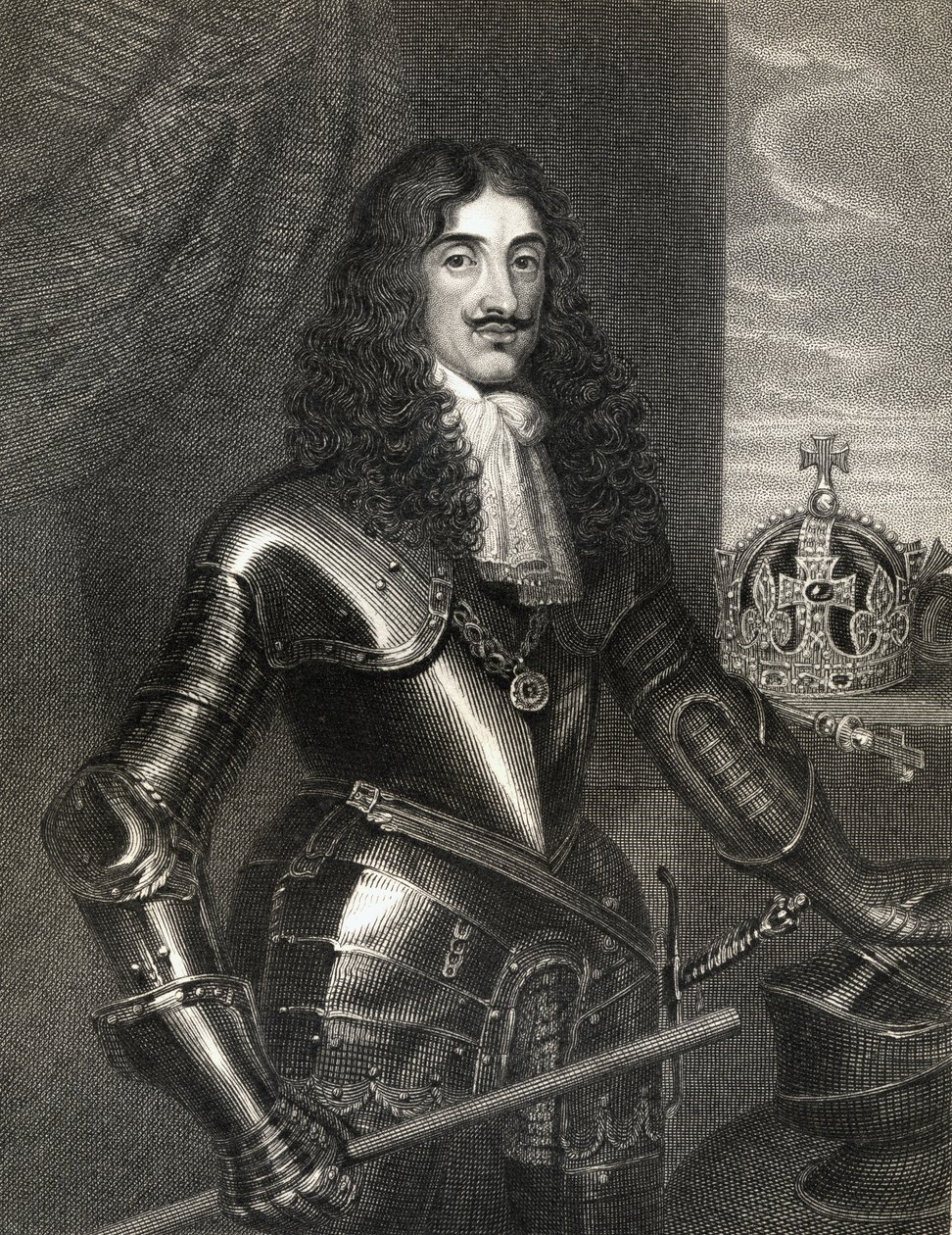 Porträtt av kung Charles II (1630-85) från "Lodge