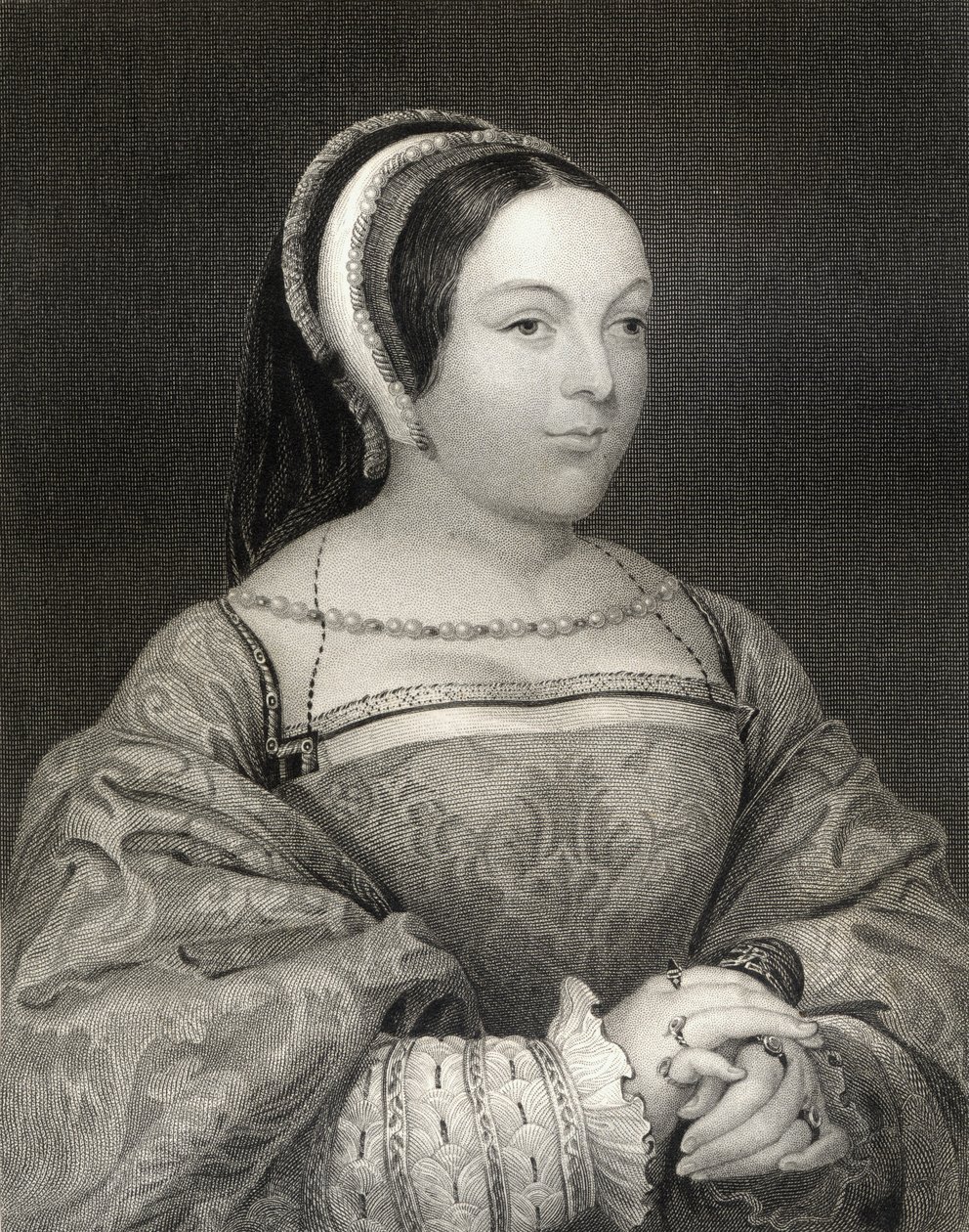 Porträtt av Margaret Tudor (1489-1541) Queen of Scotland, från "Lodge