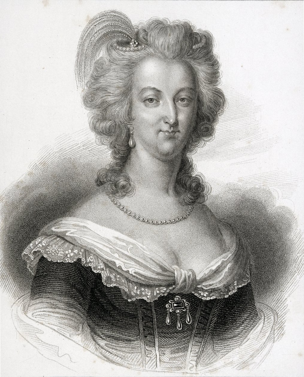 Porträtt av Marie-Antoinette (1755-93) av English School