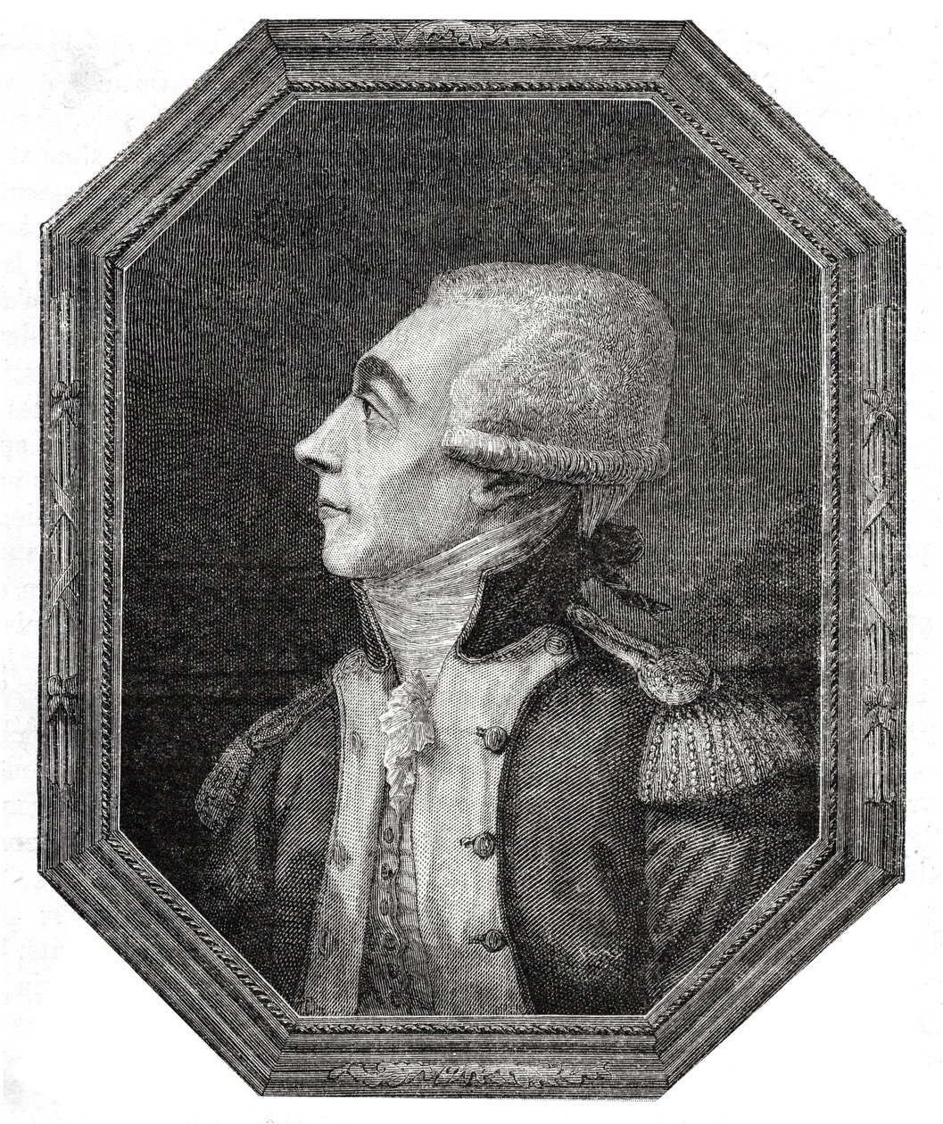 Porträtt av Marie-Joseph-Paul-Yves-Roch-Gilbert du Motier de La Fayette (1757-1834) av English School