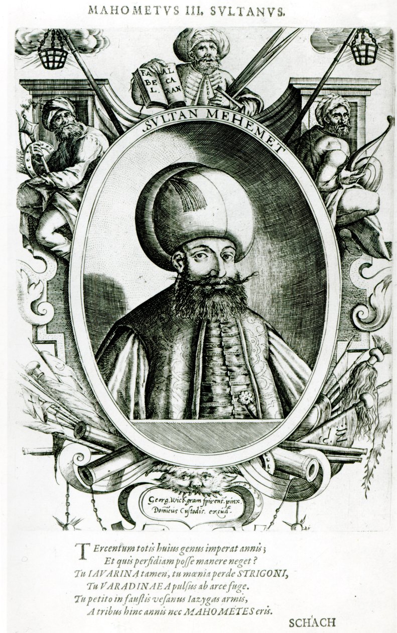 Porträtt av Mehmet III av English School