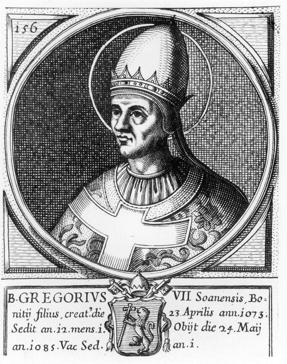 Porträtt av påven Gregorius VII (f. 1020) av English School