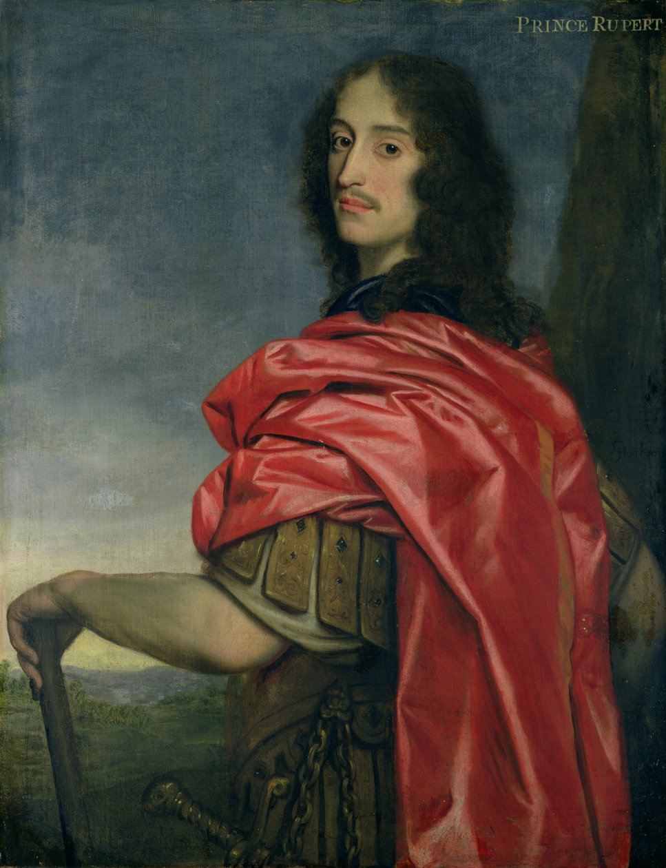 Porträtt av prins Rupert (1619-82) av English School