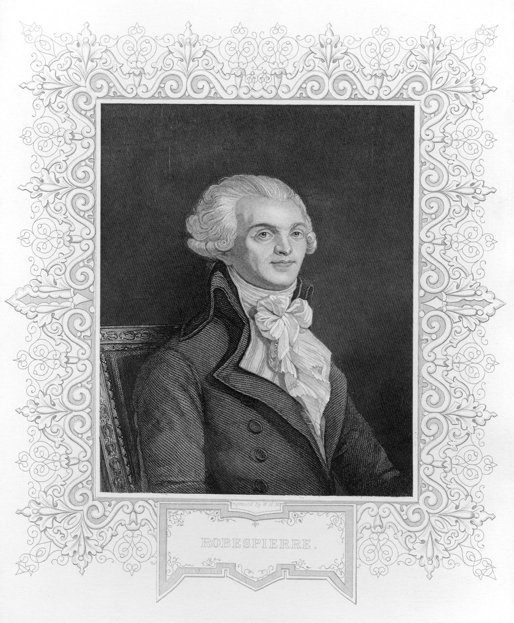 Porträtt av Robespierre av English School