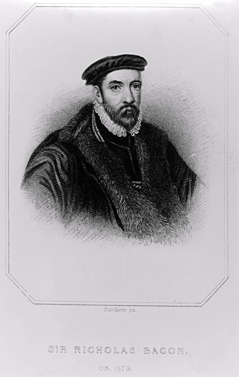 Porträtt av Sir Nicholas Bacon (1510-1579) från "Lodge