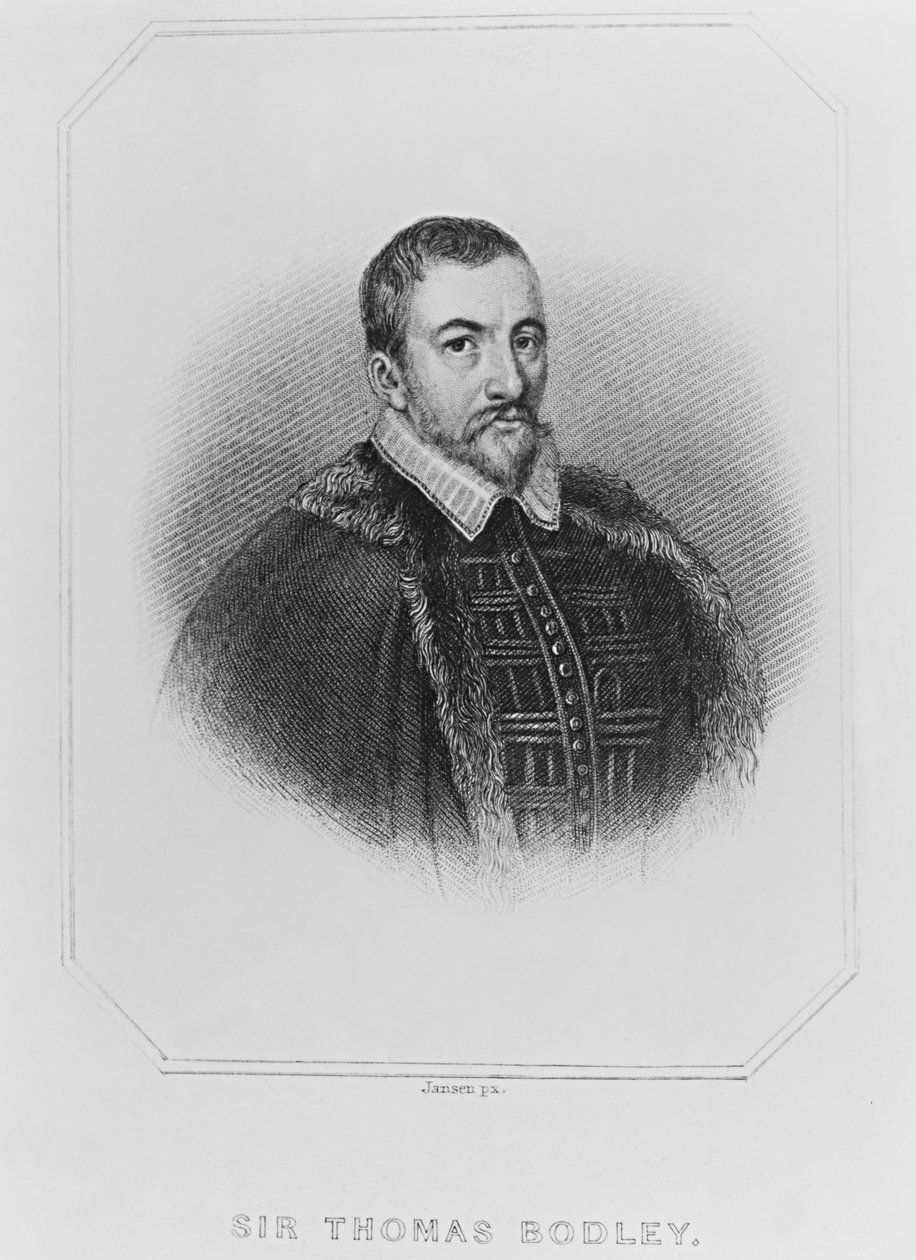 Porträtt av Sir Thomas Bodley (1545-1613) från "Lodge