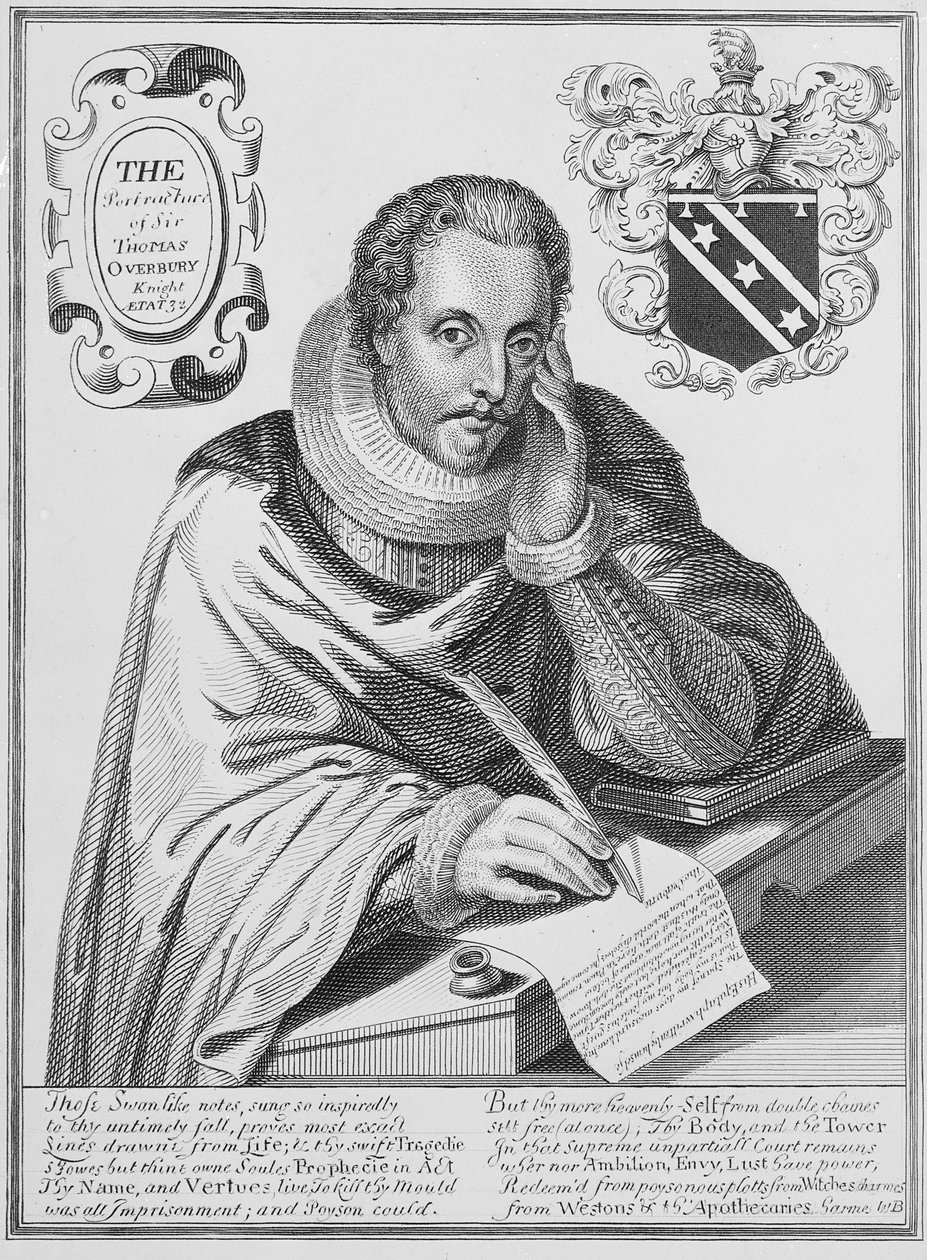 Ata o Sir Thomas Overbury (1581-1613) o lo o tusia ai lana epitaph, na vaneina e Renold Elstrack (1571-c.1630) 1613 swed av English School