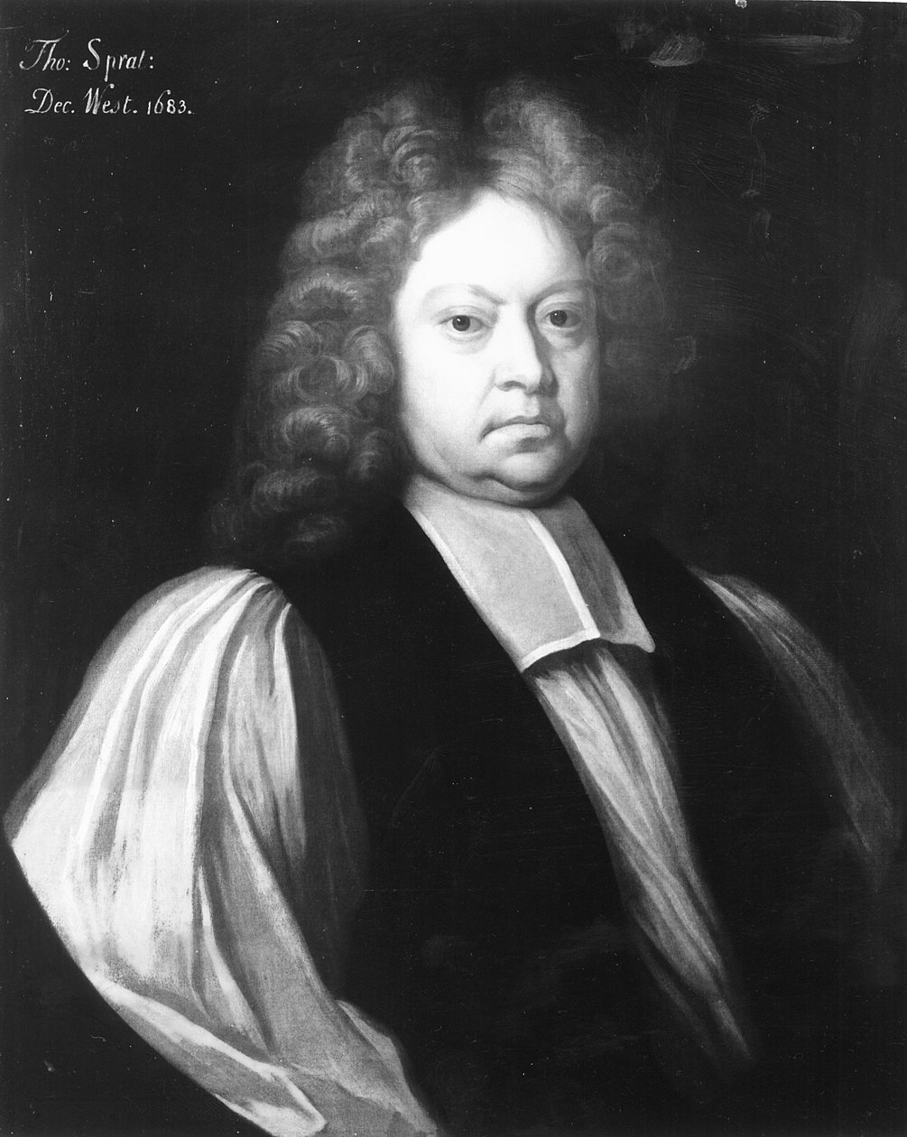 Porträtt av Thomas Sprat (1635-1713), biskop av Rochester och dekanus av Westminster, dec 1683 av English School