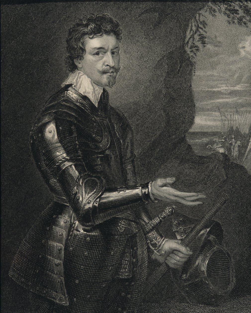 Porträtt av Thomas Wentworth (1593-1641) 1st Earl of Strafford, från "Lodge
