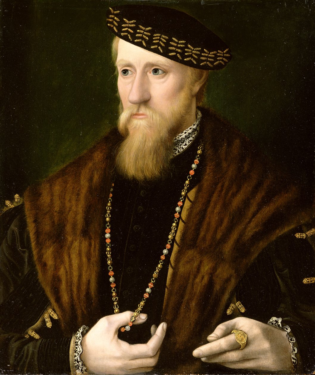 Porträtt av en gentleman, traditionellt trodd vara Edward Seymour, 1:e jarl av Hertford och hertig av Somerset (ca 1506-52) (panel) av English School